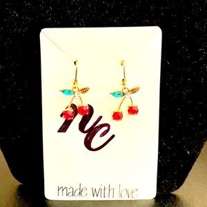 Cherry Leaves Dangle Earrings